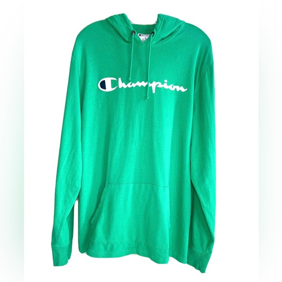Men’s Green Champion Hoodie - Picture 1 of 5